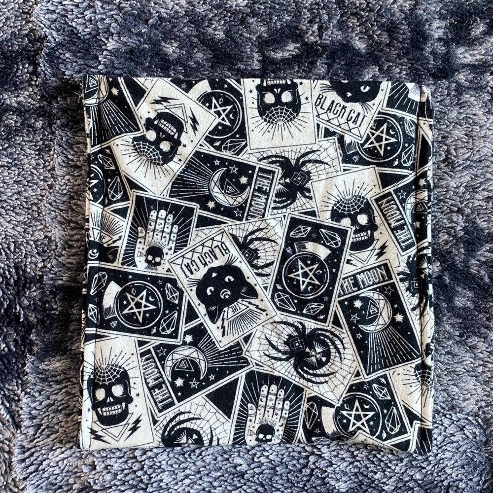 Handmade Black & White Witchy Printed Book Sleeve Cover Pocket